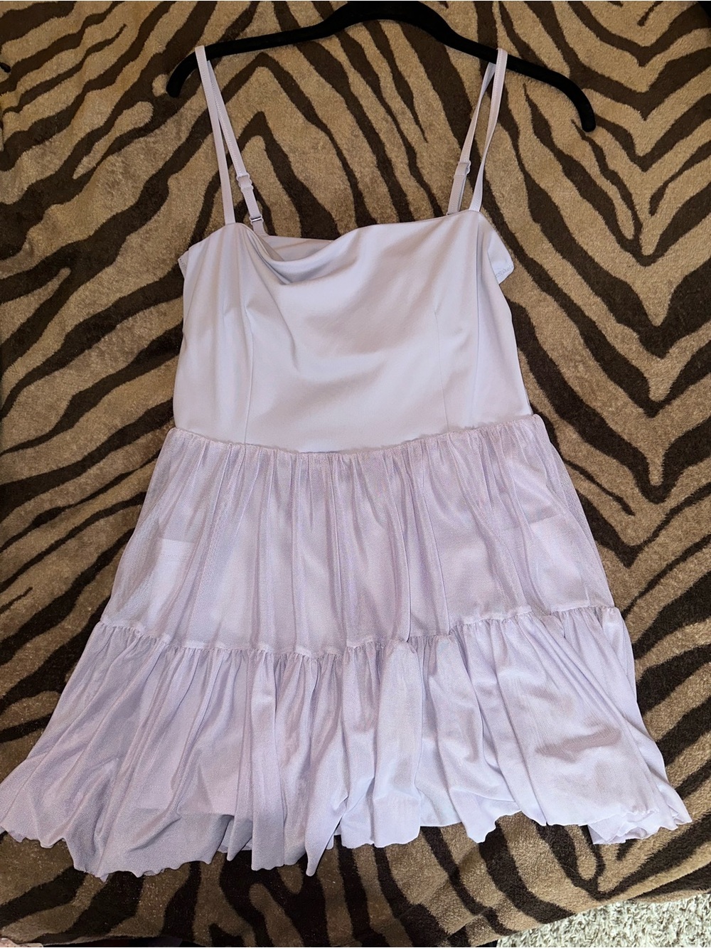 Light Lavender Spaghetti-Strap Tiered Casual Dress